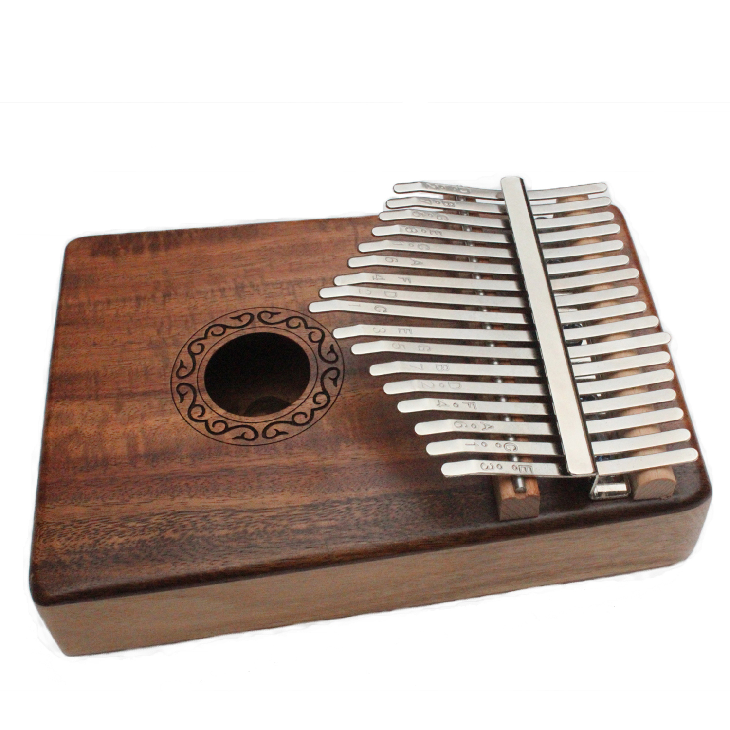 17 Keys Kalimba Thumb Piano Solid KOA Body With Learning Book Tune Hammer Cloth Bag Sticker Bilingual Instruction(KB03)