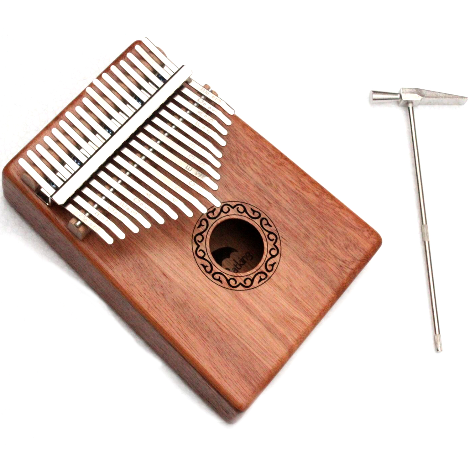 17 Keys Kalimba Thumb Piano Solid Mahogany Body With Learning Book Tune Hammer Cloth Bag Sticker Bilingual Instruction(KB02)