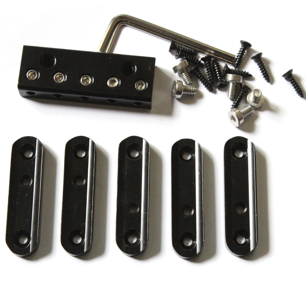 One set 5 strings black single headless bass bridge(HB07)