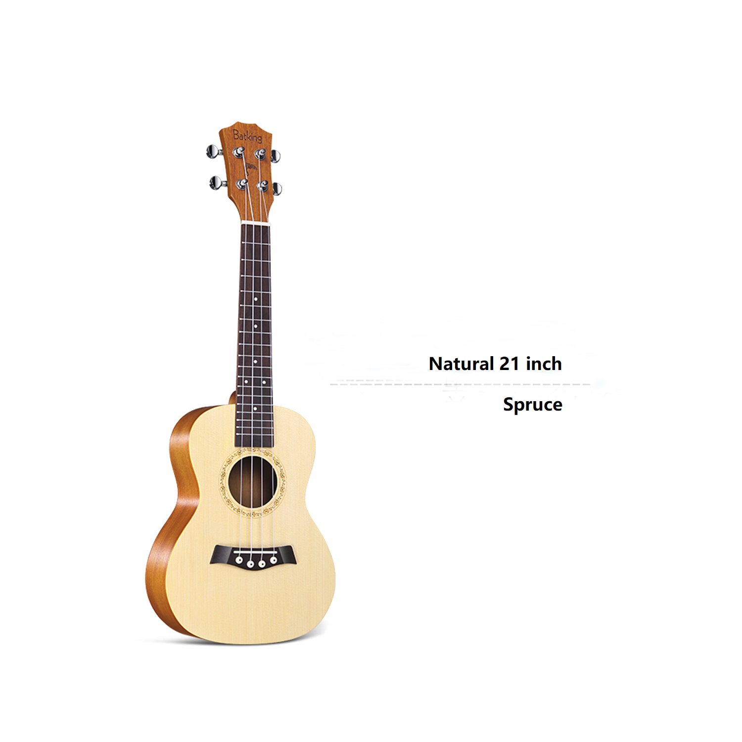 Ukulele Solid Top Spruce With Ukulele Accessories With Gig Bag Strap Nylon String Electric Tuner Picks(US 21 23 26)