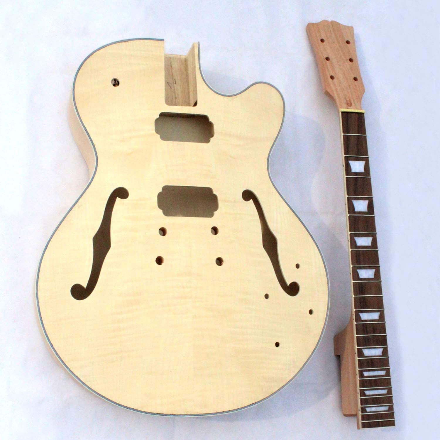 PROJECT SEMI HOLLOW DIY ELECTRIC GUITAR KIT WITH ALL ACCESSORIES BY CNC(GK09)