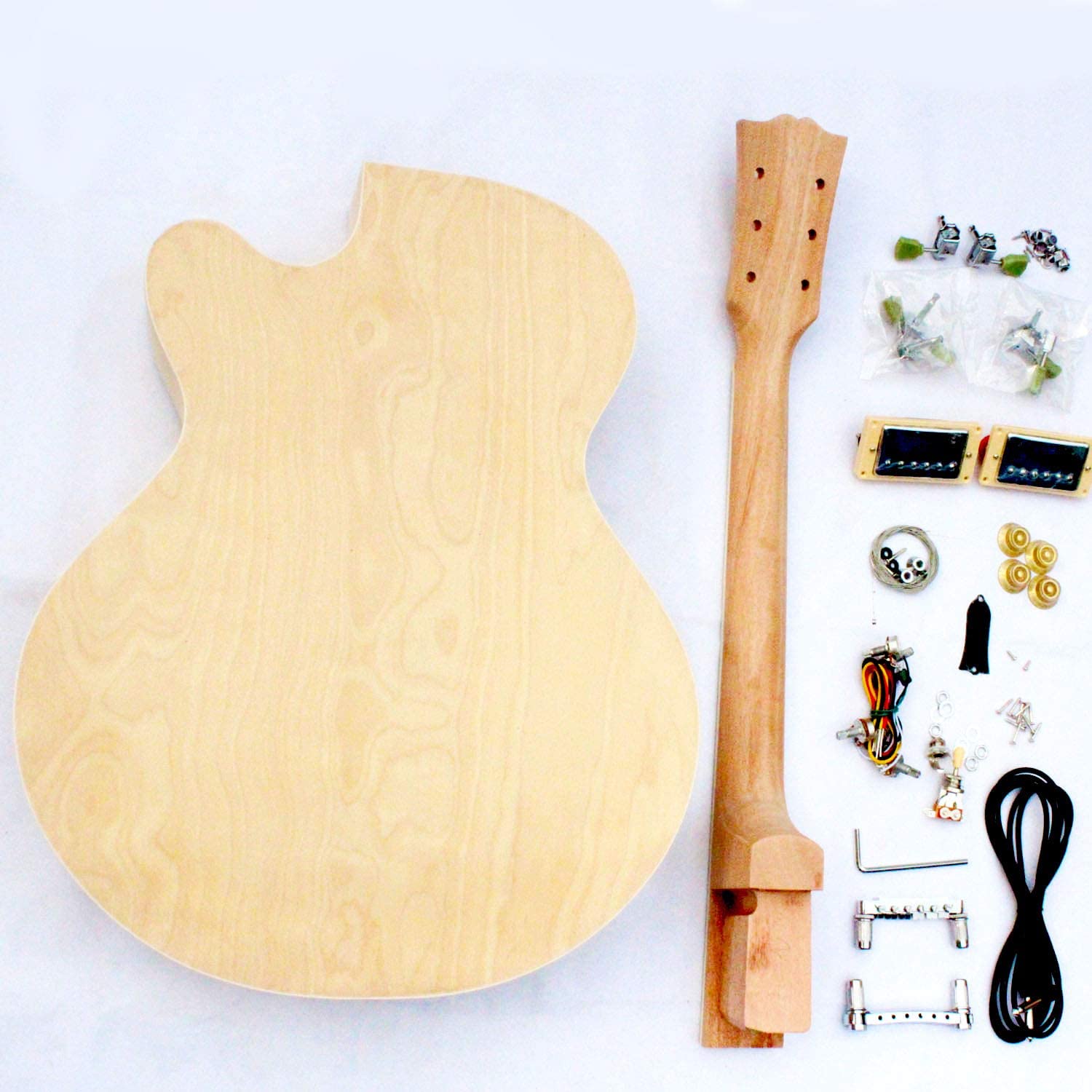 PROJECT SEMI HOLLOW DIY ELECTRIC GUITAR KIT WITH ALL ACCESSORIES BY CNC(GK09)