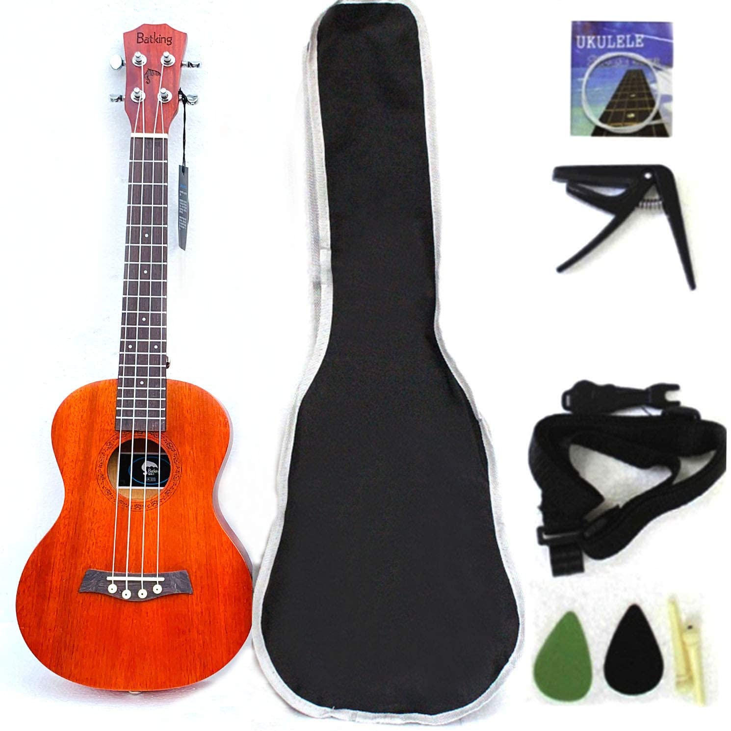 Ukulele Solid Top Mahogany With Ukulele Accessories With Gig Bag Strap Nylon String Electric Tuner Picks(UR21 23 26)