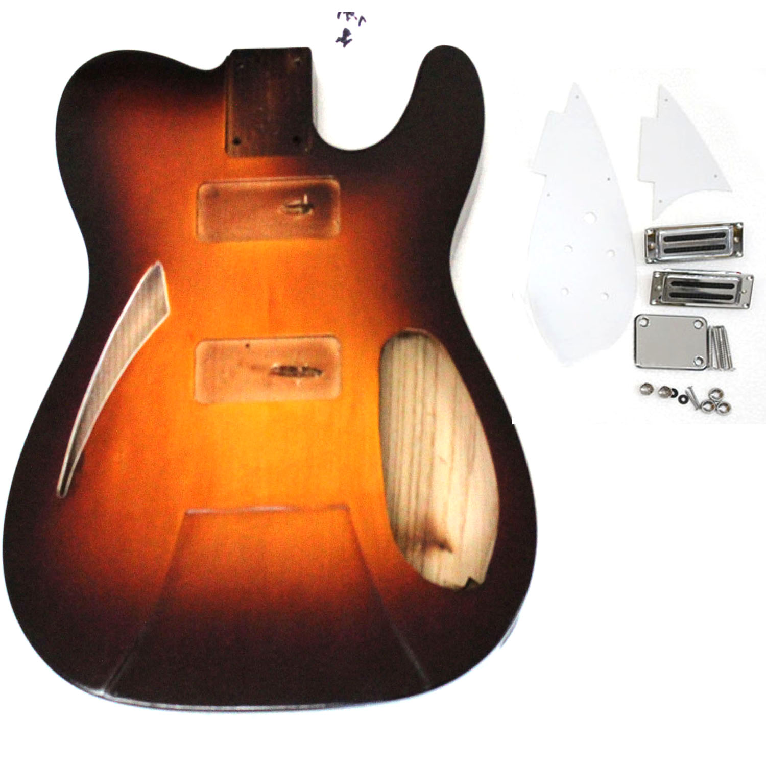 Semi hollow electric body in Fireglo finish with 2pcs pickguard(BD014)