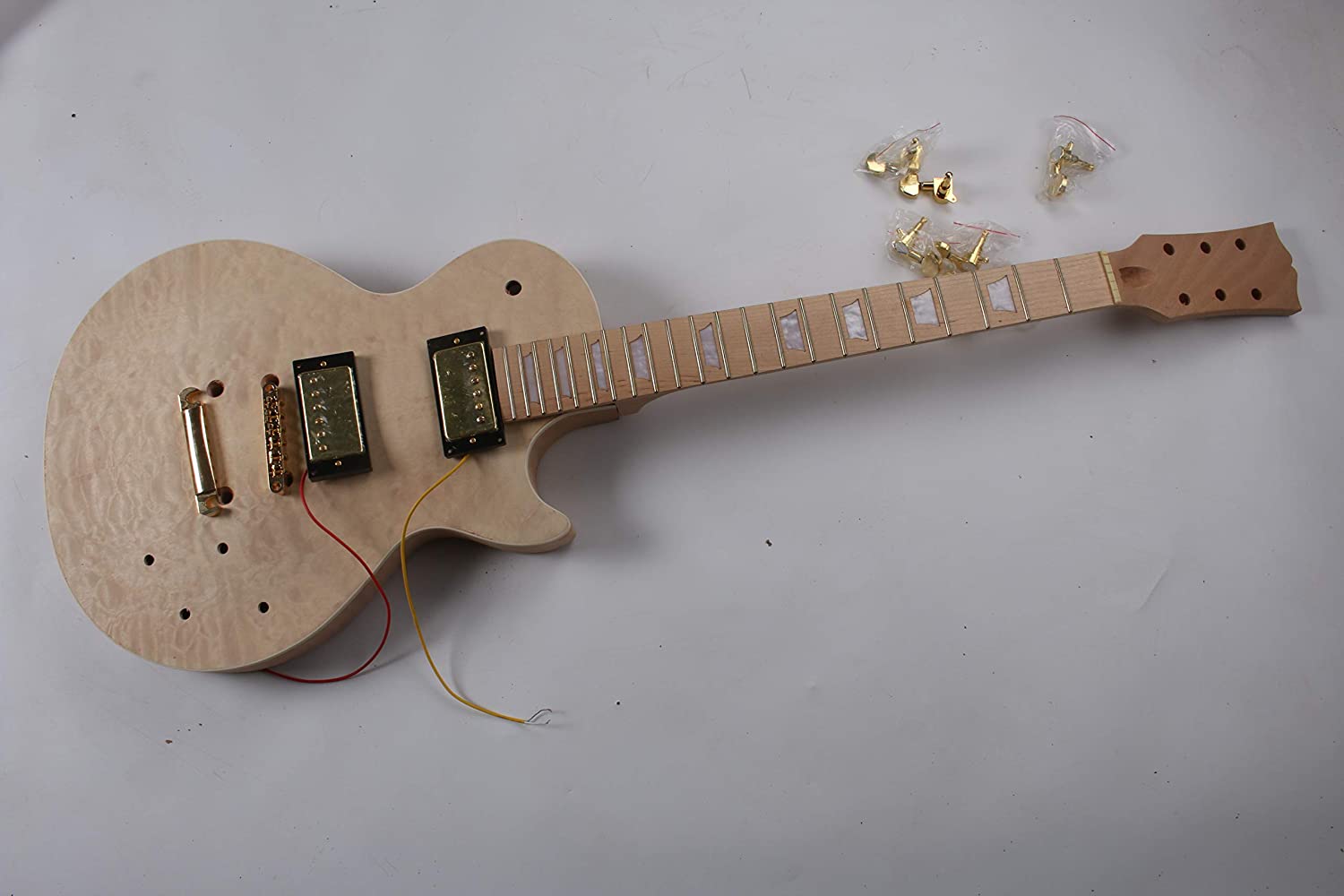 Project DIY Electric Guitar Kit With Quilted Maple Top By CNC(GK06)