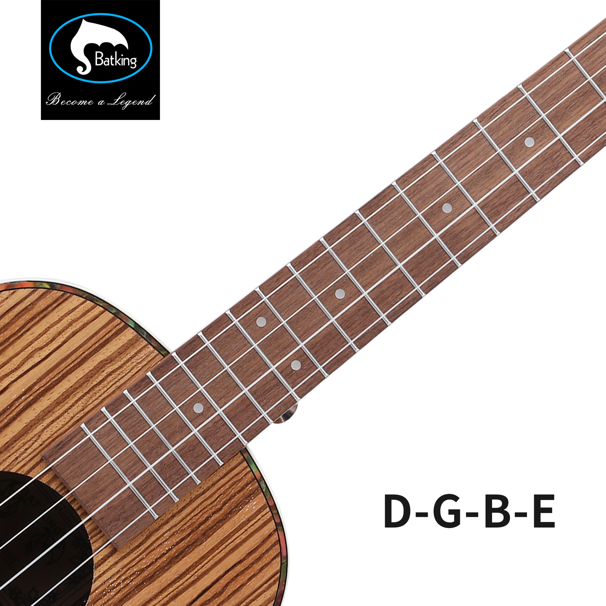 30 Inch Satin Zebrawood Acoustic Ukulele with Built In Preamp and Tuning EQ Picks Spare Nylon Strings Bag Included(U6)