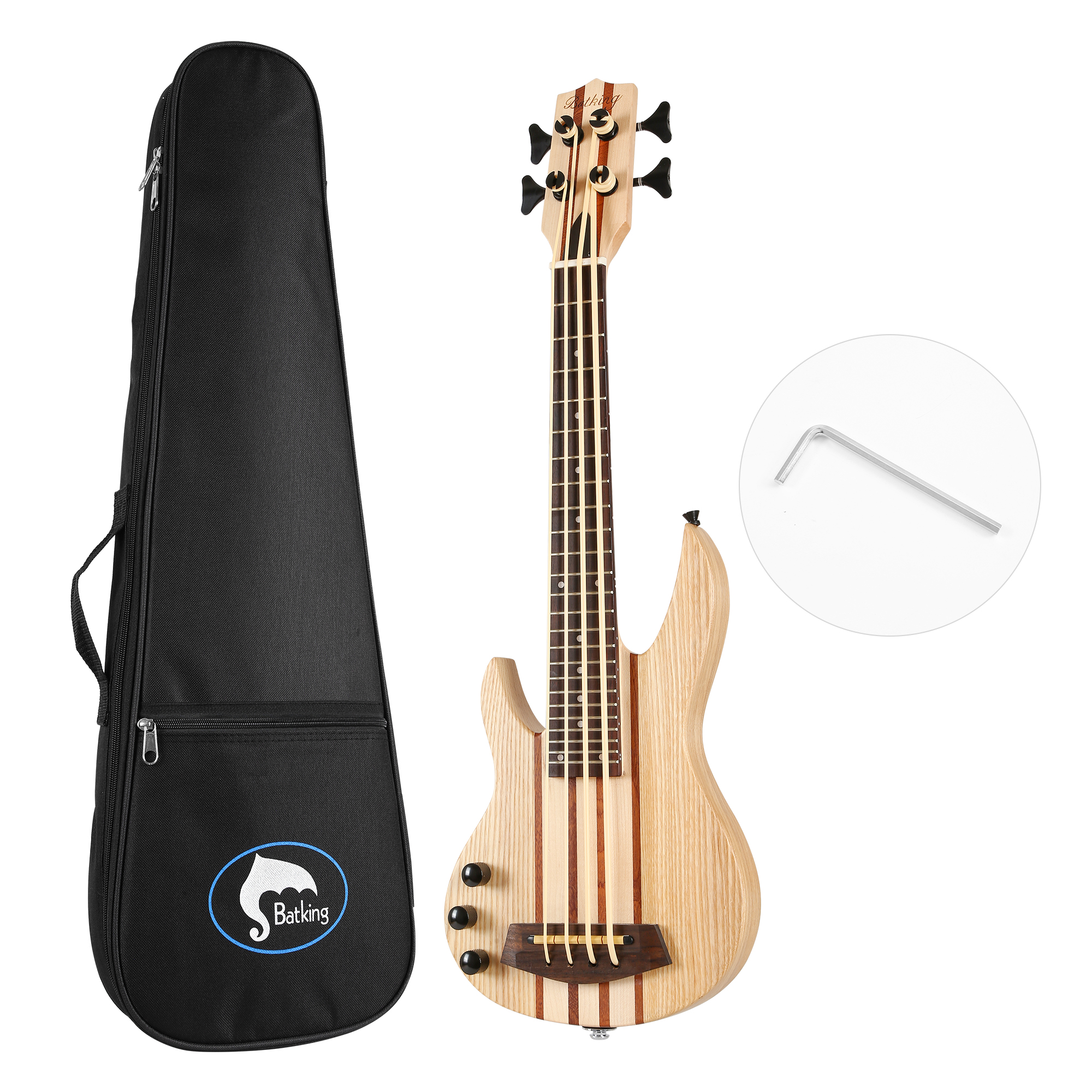 Batking left hand Ukulele bass fretted Electric Uku bass with Gig bag(UBN 04L)