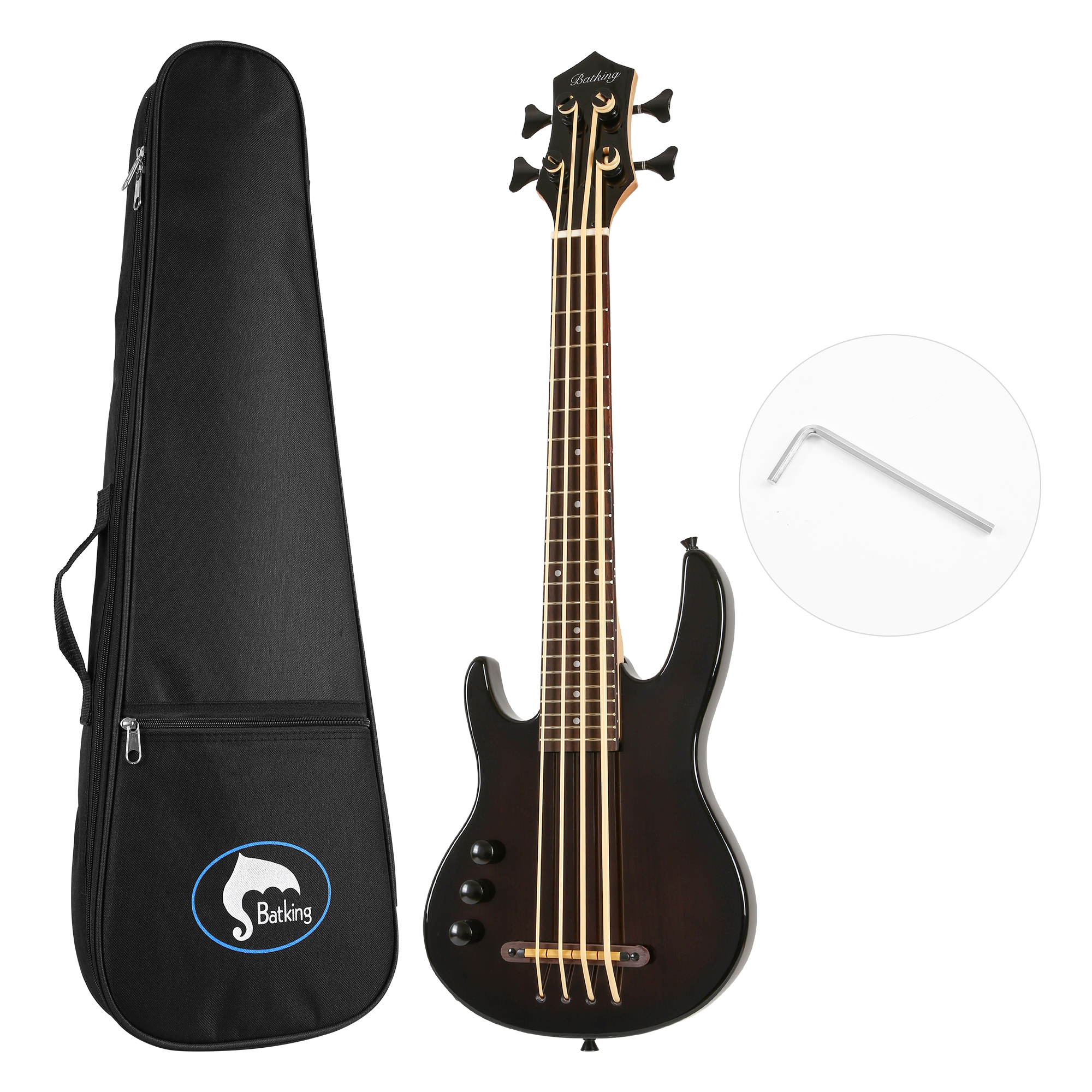 Batking left hand Ukulele bass fretted Electric Uku bass with Gig bag(UBB 04L)