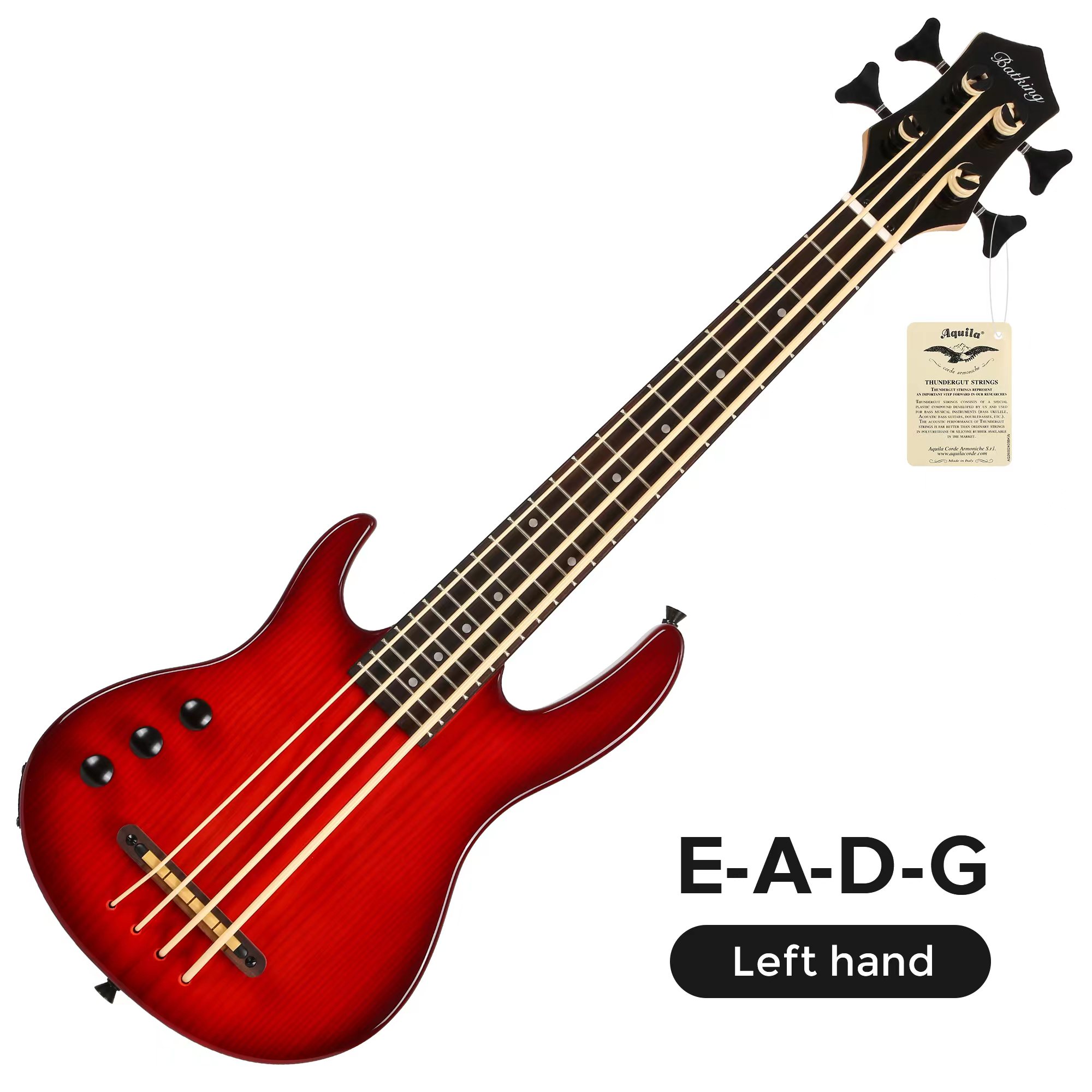 Batking left hand ukulele bass fretted Electric Uku bass with Gig bag(UBR 04L)