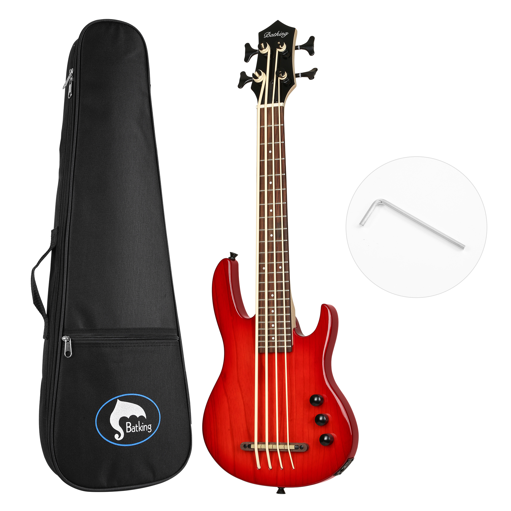 MiNi 4string ukulele electric bass with red color(UBR 04)