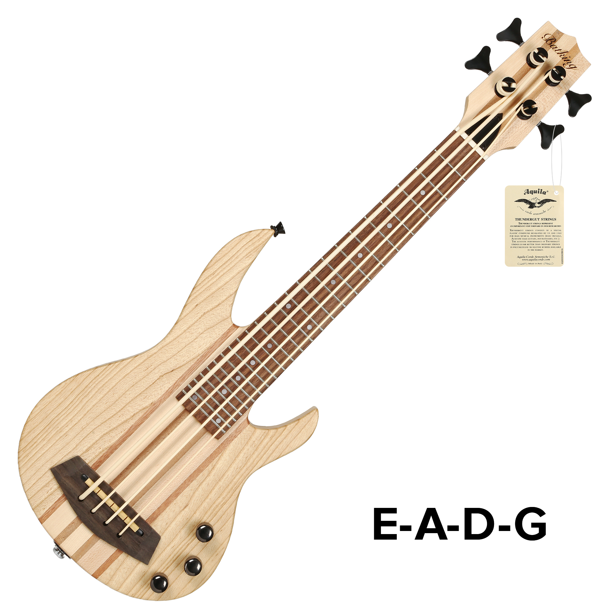 MiNi 4string ukulele electric bass natural color neck thru style(UBN 04)