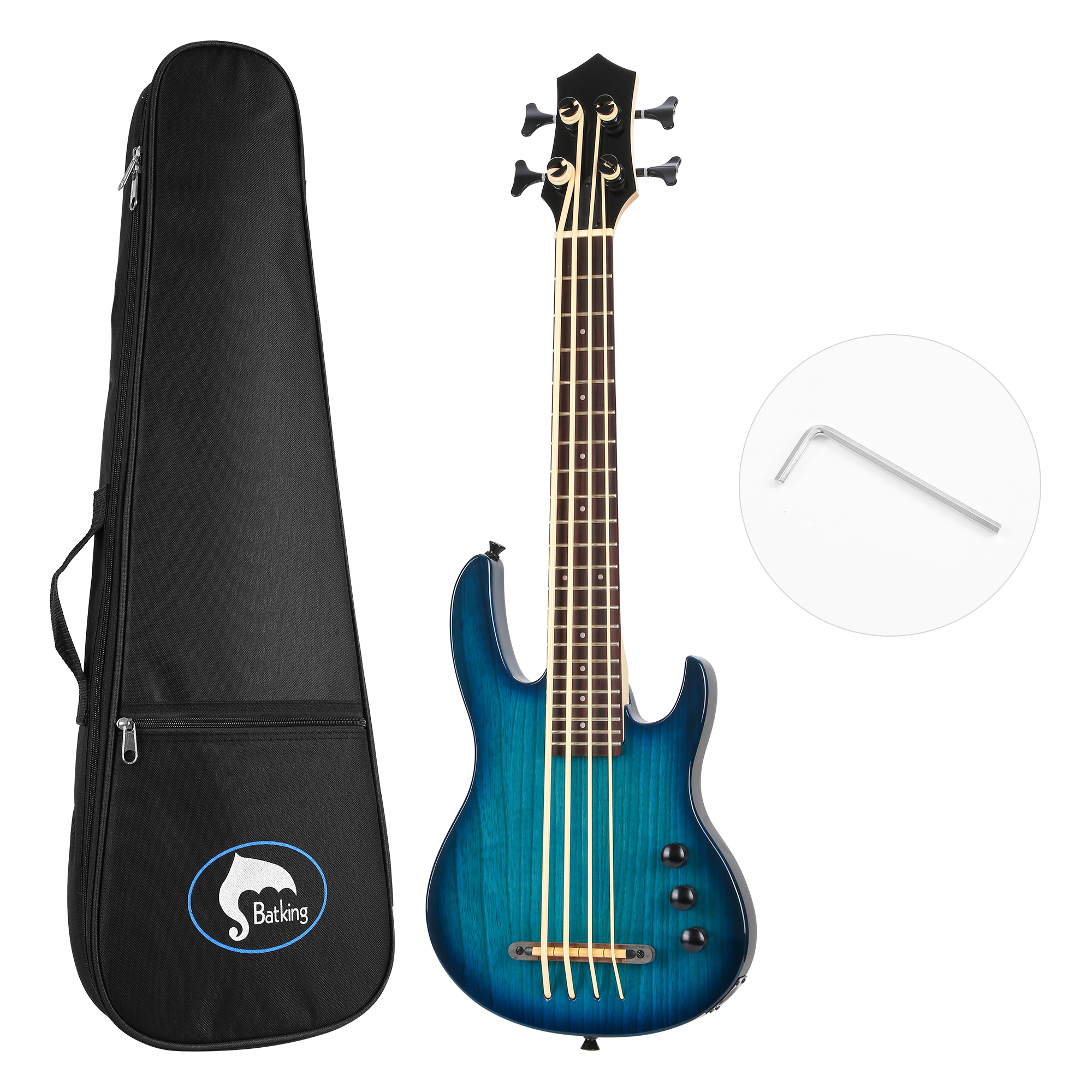 Batking Ukulele bass fretted Electric Uku bass with Gig bag(UBE 04)