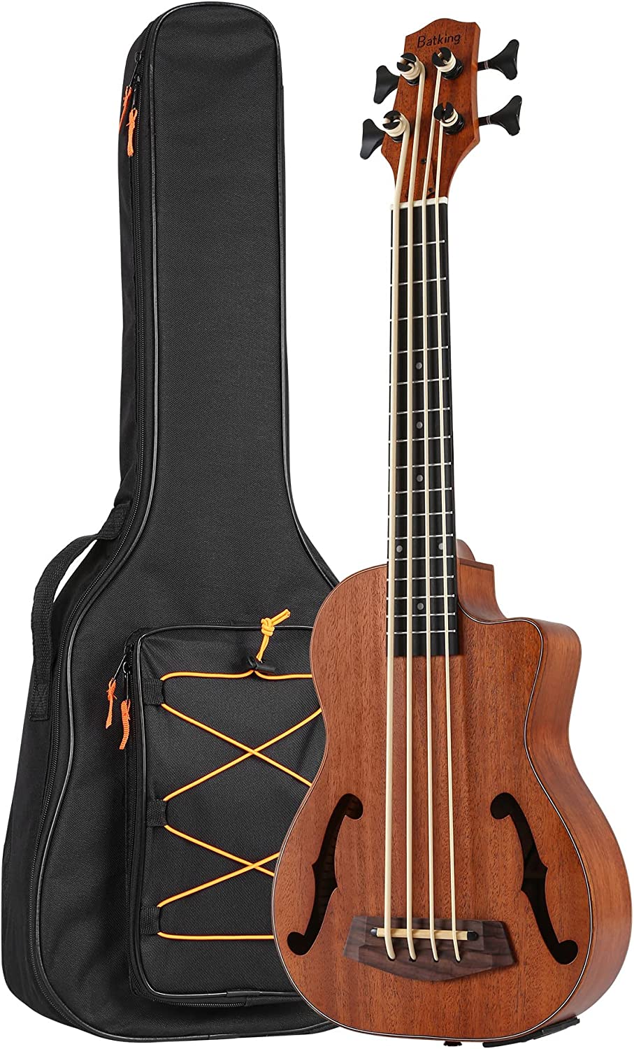 Batking Fretted Ubass 30 inch Baritone Electric Ukulele Bass Electric Acoustic Bass Ukulele Wtih Gig Bag(UBB03 F)