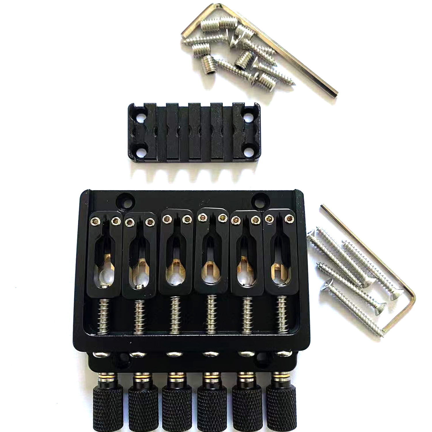 One set 6strings black single headless electric guitar bridge(HB03)