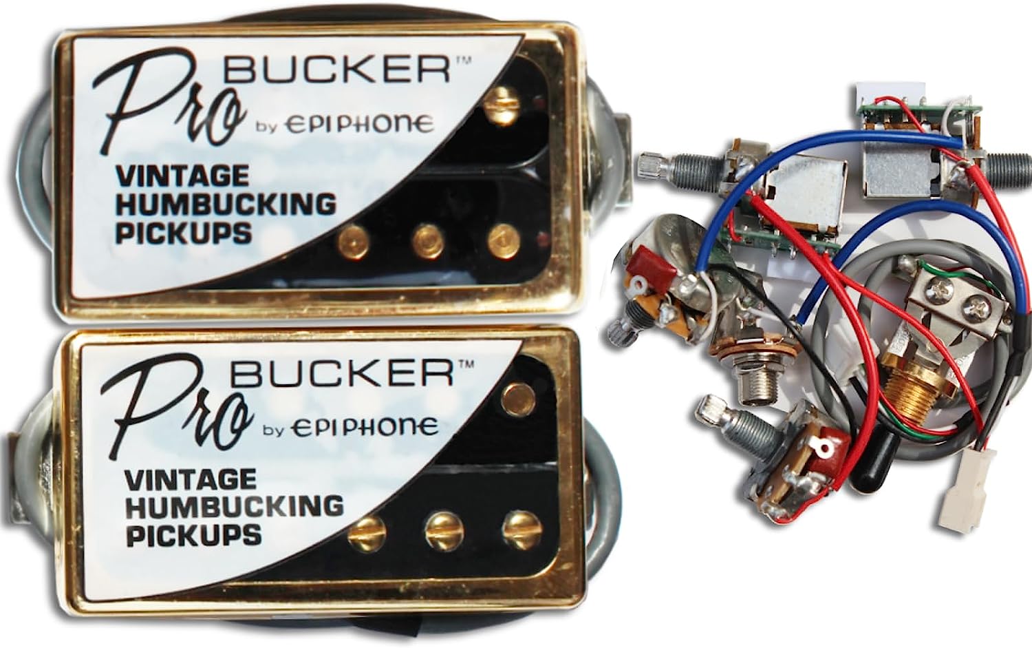 Probucker N and B Pickups with pro Wiring Harness Pots w 3way Switches for EPI(PB2GHBW)