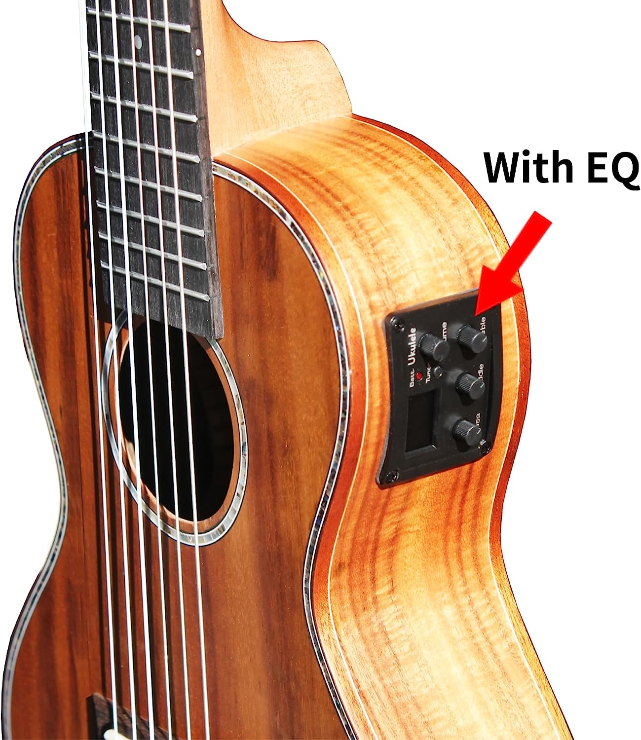 Batking Guitalele Left Hand 28 inch Acoustic 6 Strings Electric Guitar Ukulele Small Travel Classical Guitarlele Acacia KOA Wood Satin Finish For Adults Kids Beginners with EQ Gig Bag(UKG01 L)