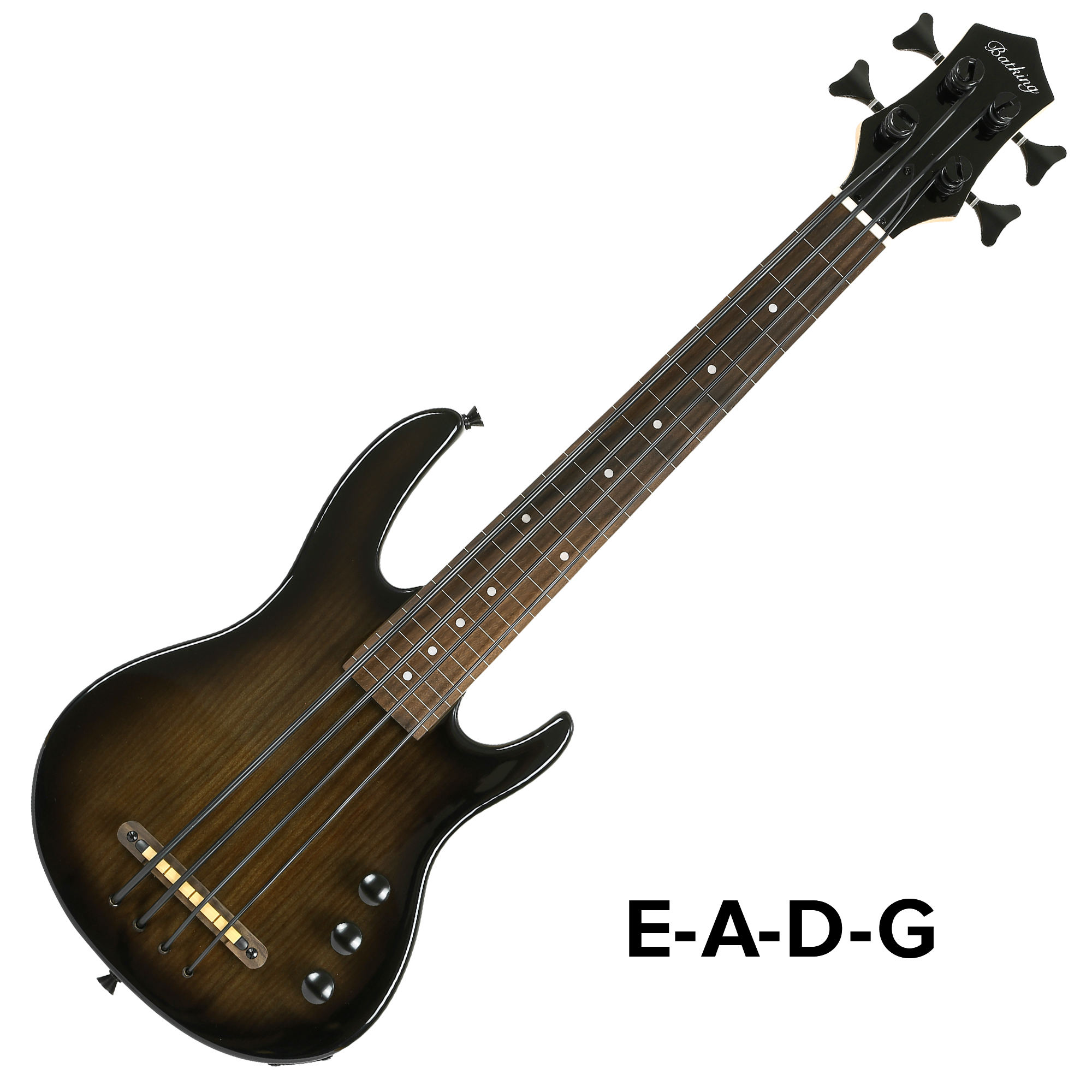 MiNi 4string only fret line ukulele electric bass without fret with black color (UBB 004)