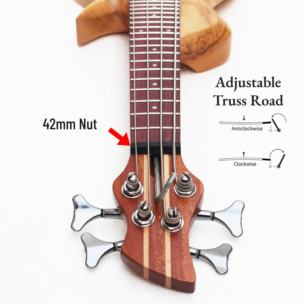 Batking Travel Mini Bass Electric Ubass 4 String Fretted Bass Ukelele with Gig bag(UB01)
