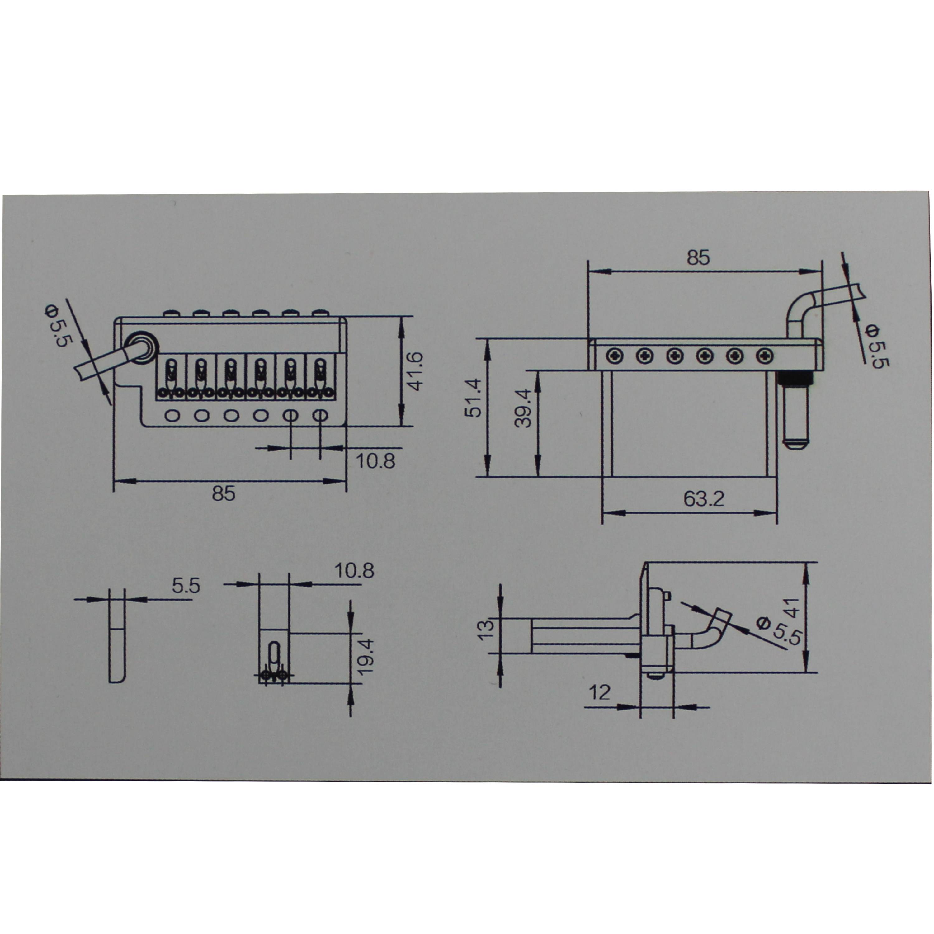 6 String Guitar Parts Double tremolo Locking Tremolo System Bridge Stainless Steel Saddles (BG1019)