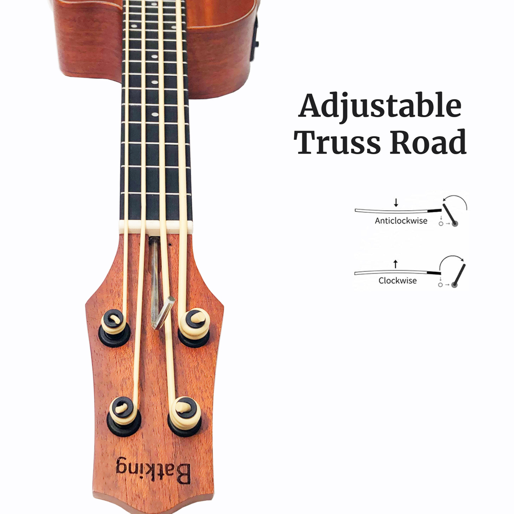 Batking Fretted Ubass 30 inch Baritone Electric Ukulele Bass Electric Acoustic Bass Ukulele Wtih Gig Bag (UBB04 F)