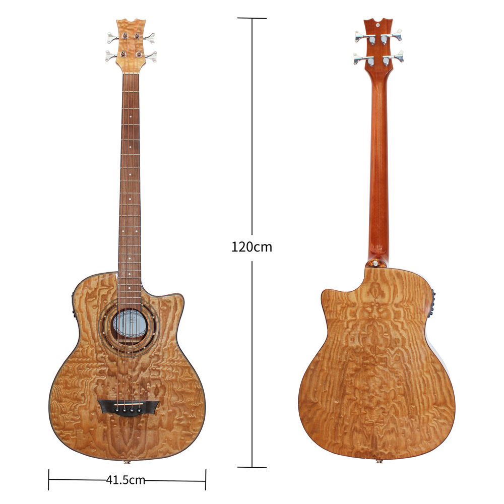 Batking Acoustic Electric Bass Guitar 41 Cutaway Electric Acoustic Bass 4 Strings MG544