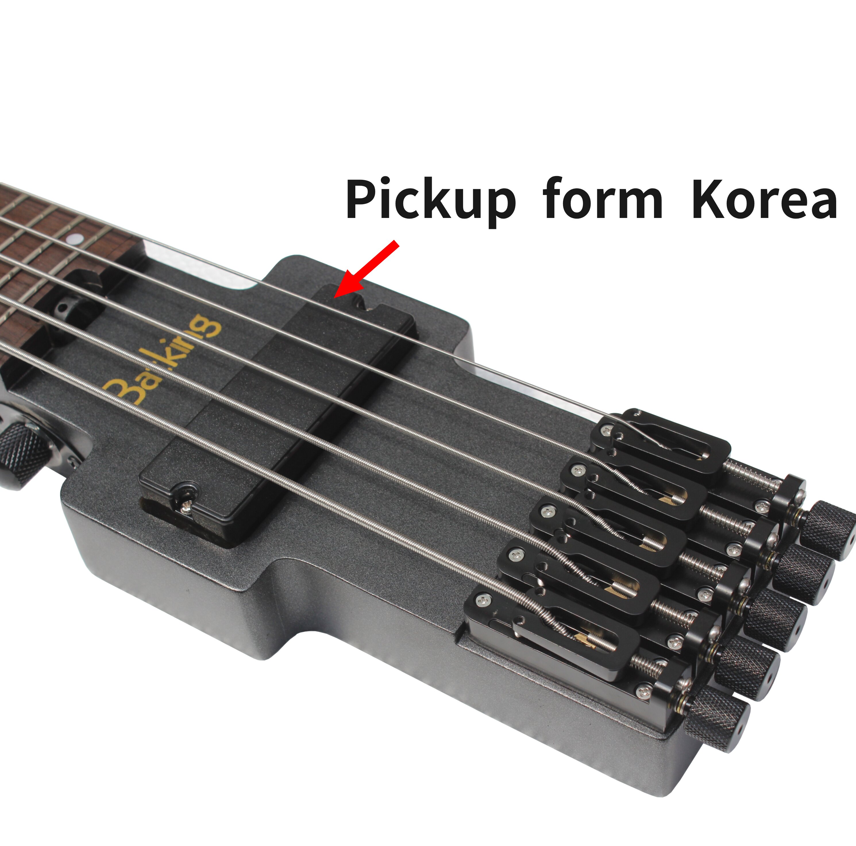 Travel Bass Guitar Electric Headless Bass 5 Strings Electric Bass with Gigbag Wire Truss Road in Black(TBH02)
