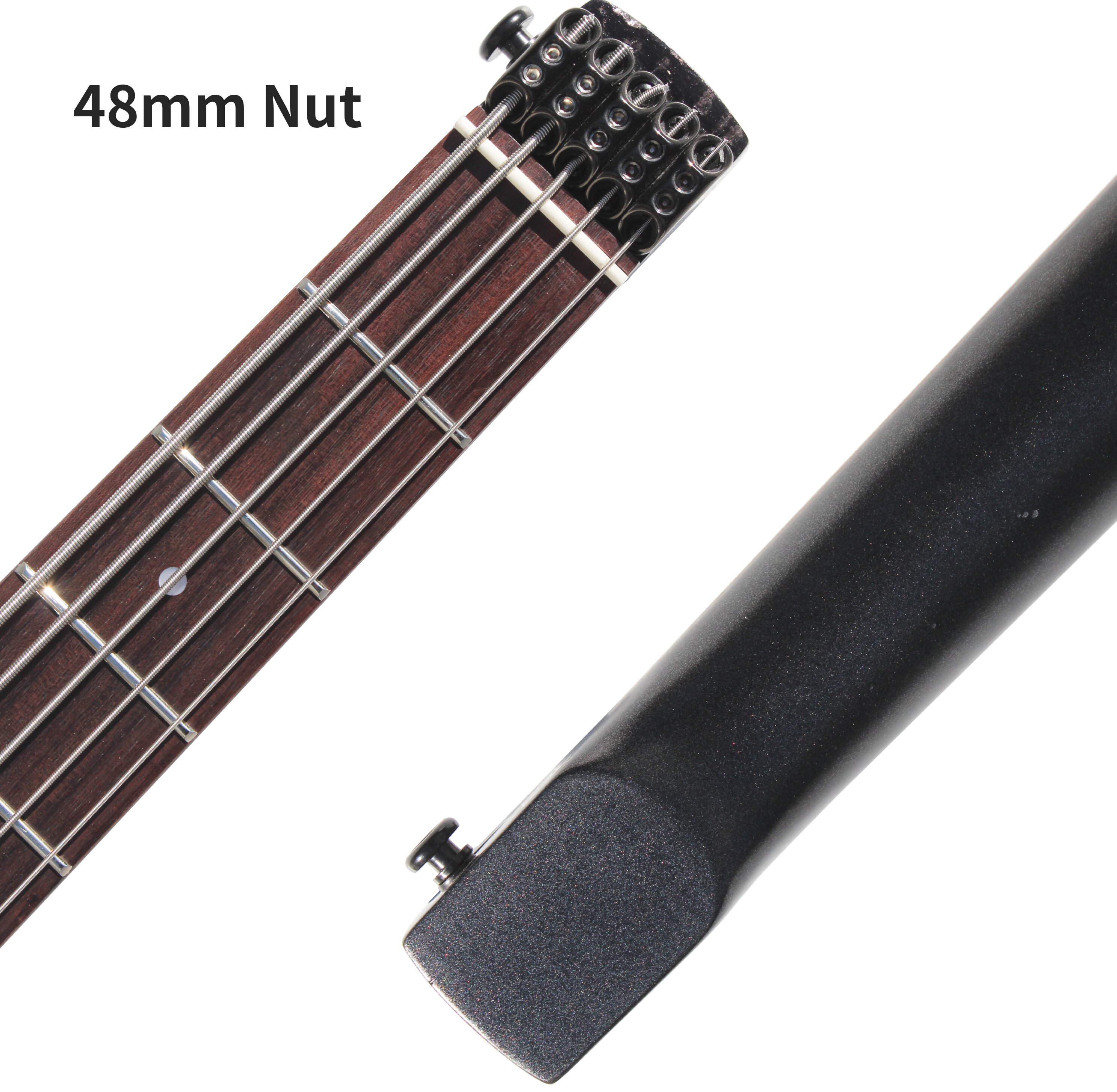 Travel Bass Guitar Electric Headless Bass 5 Strings Electric Bass with Gigbag Wire Truss Road in Black(TBH02)