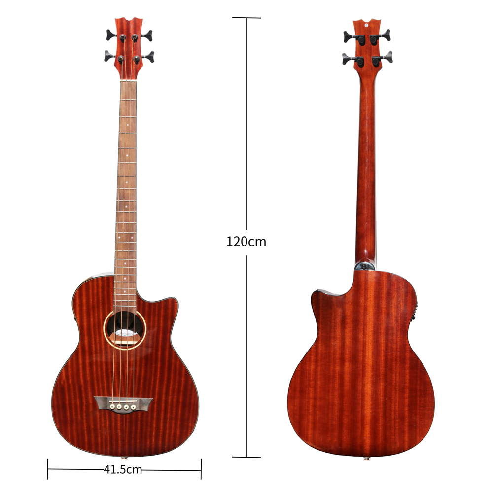 Batking Acoustic Electric Bass Guitar 41 Cutaway Electric Acoustic Bass 4 Strings MG545