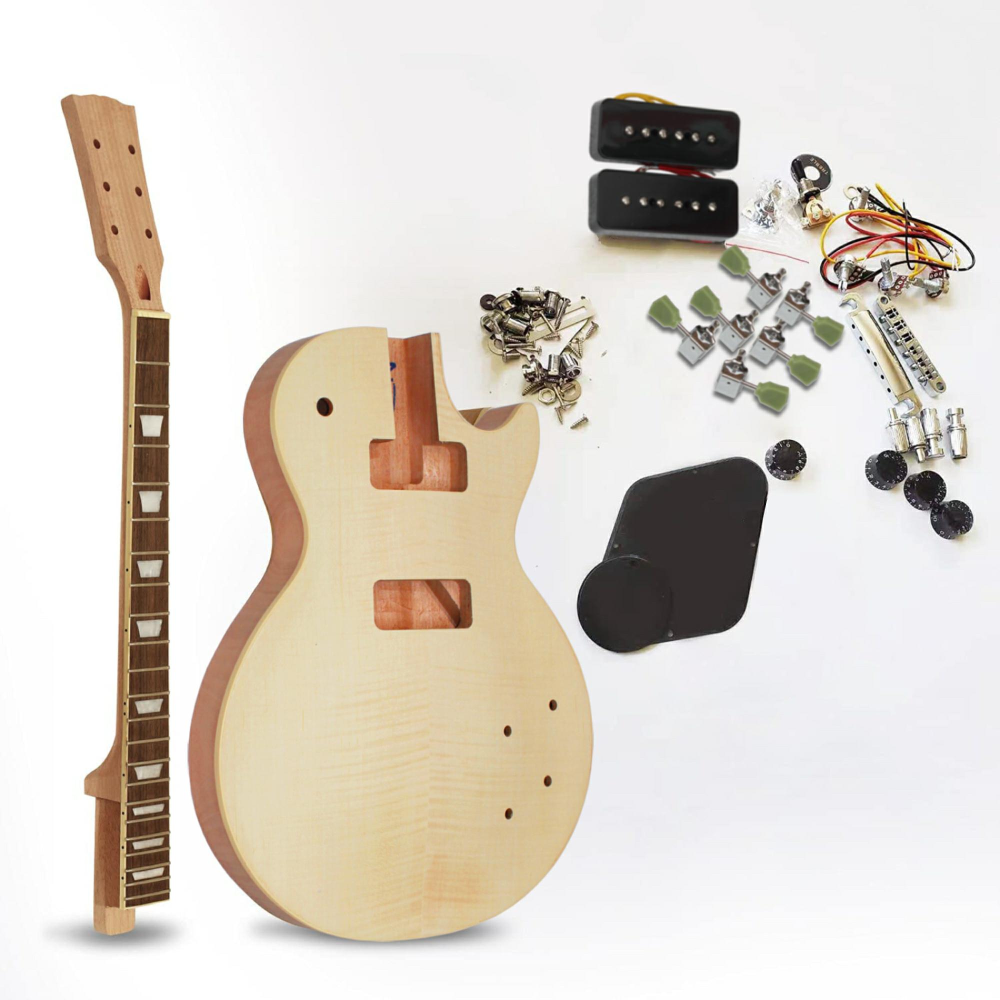 Electric Project Guitar Kit Unfinished DIY Package with All Accessories(GK04)