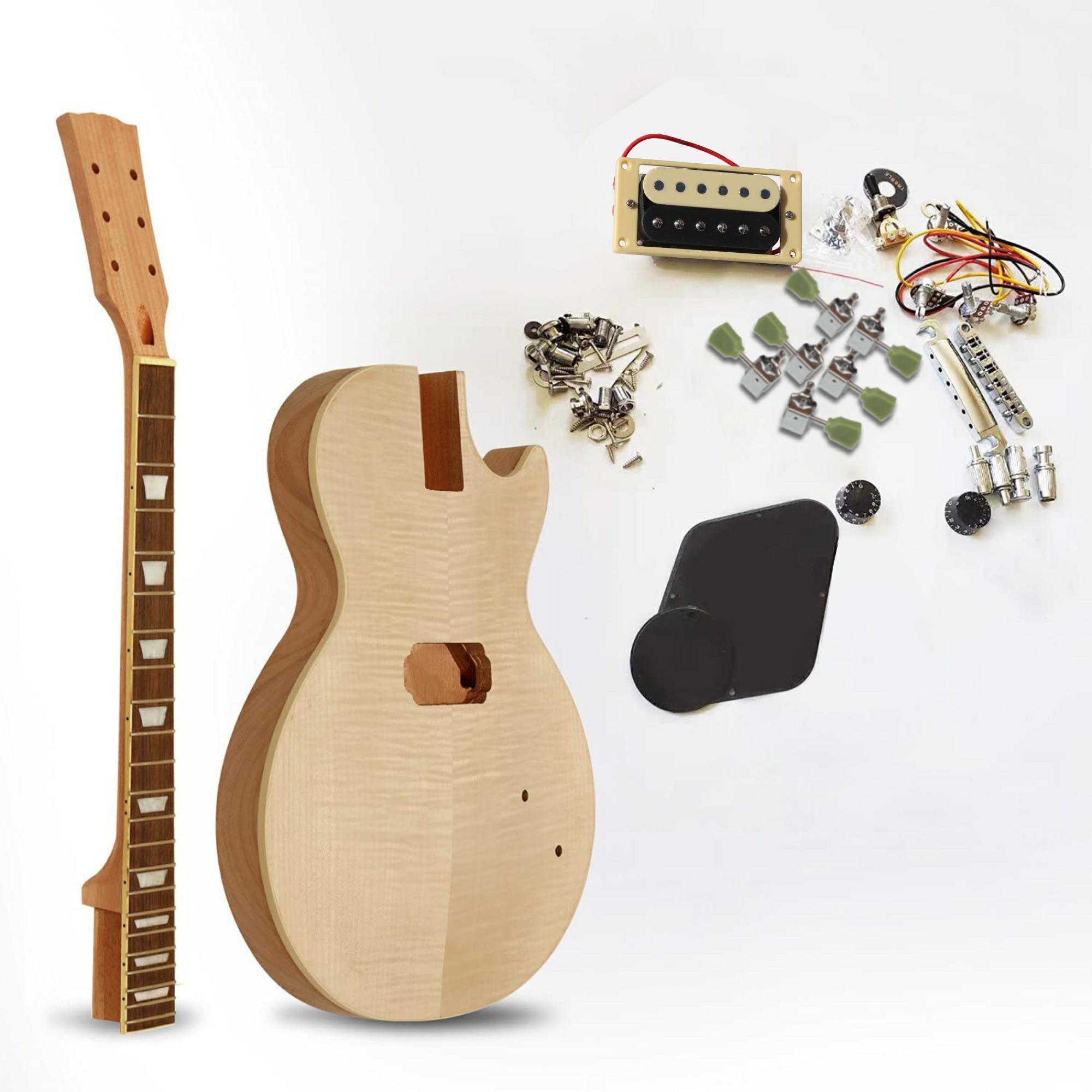 Electric Project Guitar Kit Unfinished DIY Package with All Accessories(GK05)