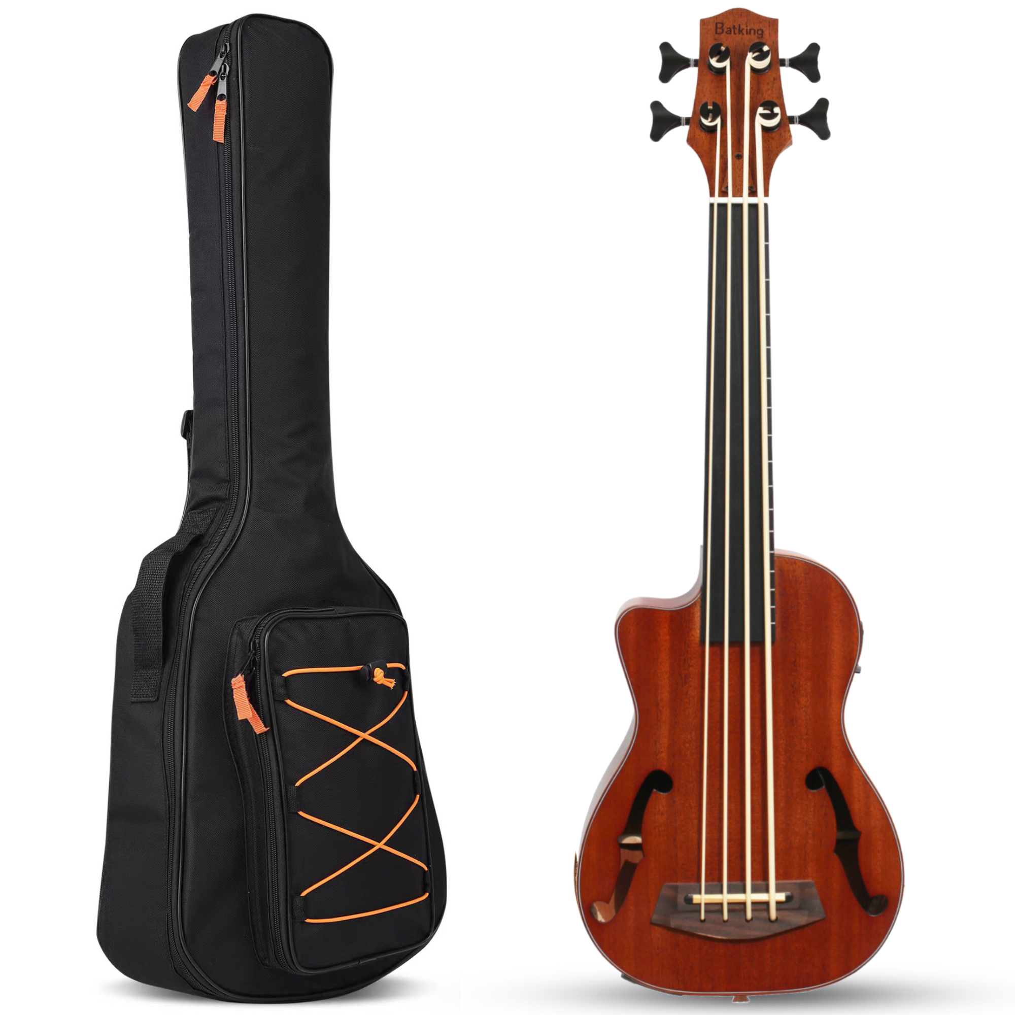 Batking LeftHand Ukulele Bass Electric Ubass 30 inch Baritone bass ukulele Electric Acoustic Uku bass With Gig Bag