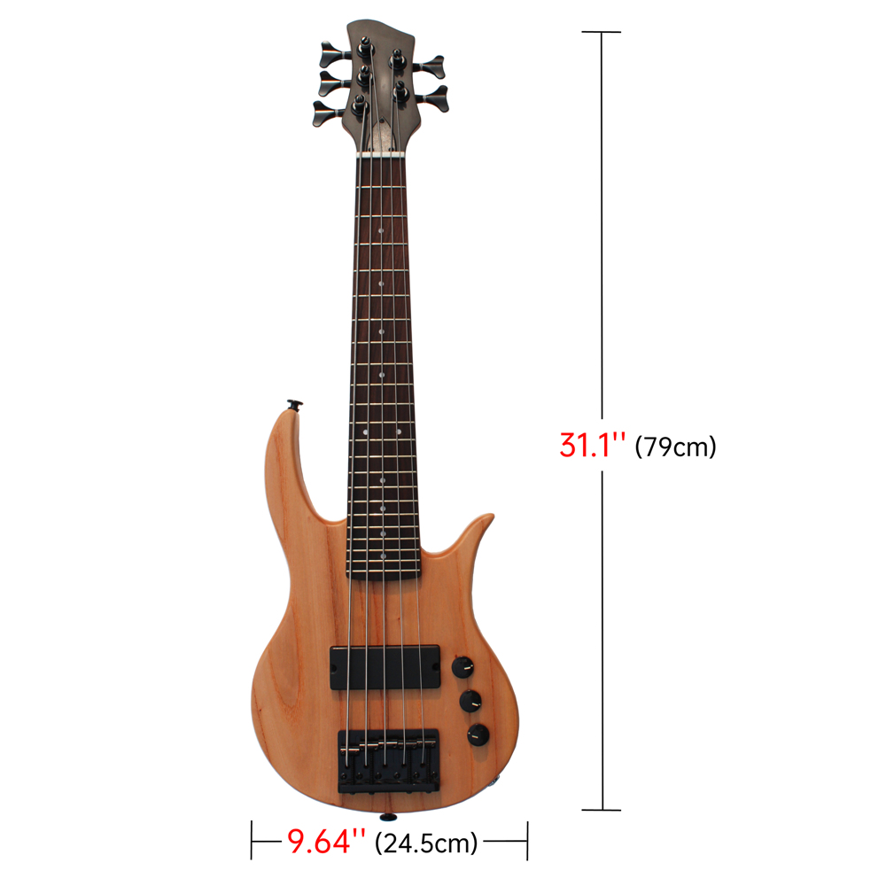 Batking Mini Ukulele Bass Electric Ubass 5 String Fretted Bass Ukelele 