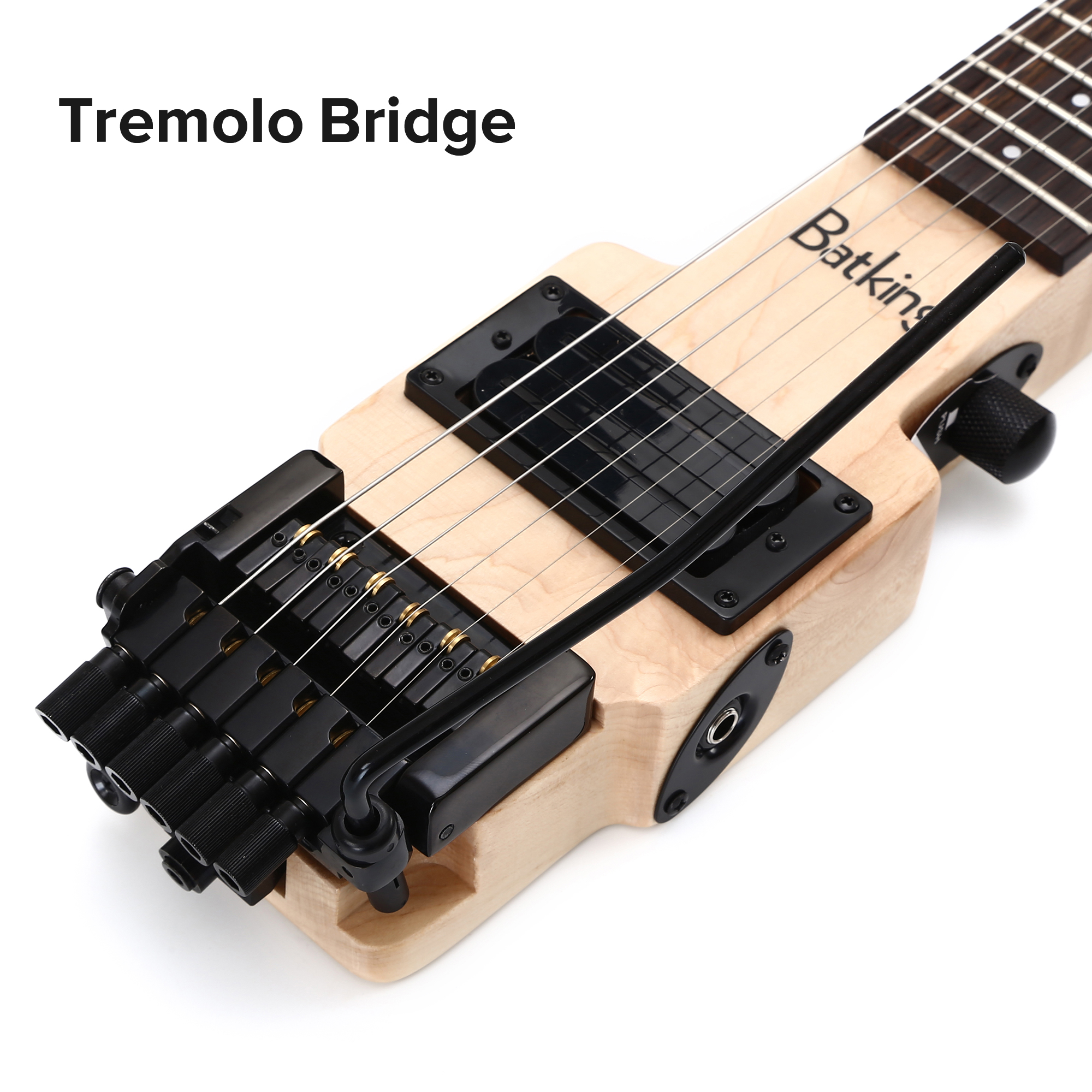 Electric Mini Travel Headless Guitar With Tremolo Canadian Maple Body With Padded Bag Push Pull Switch(TGH 07)