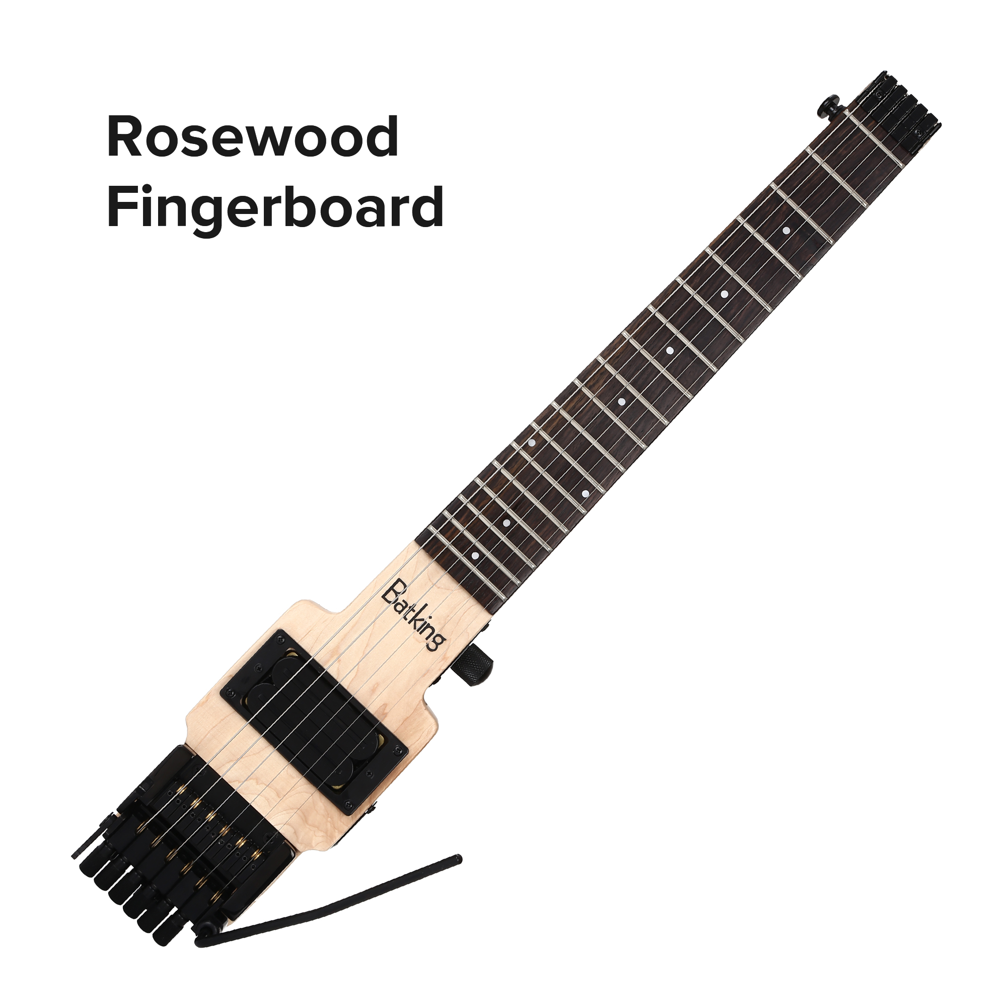Electric Mini Travel Headless Guitar With Tremolo Canadian Maple Body With Padded Bag Push Pull Switch(TGH 07)