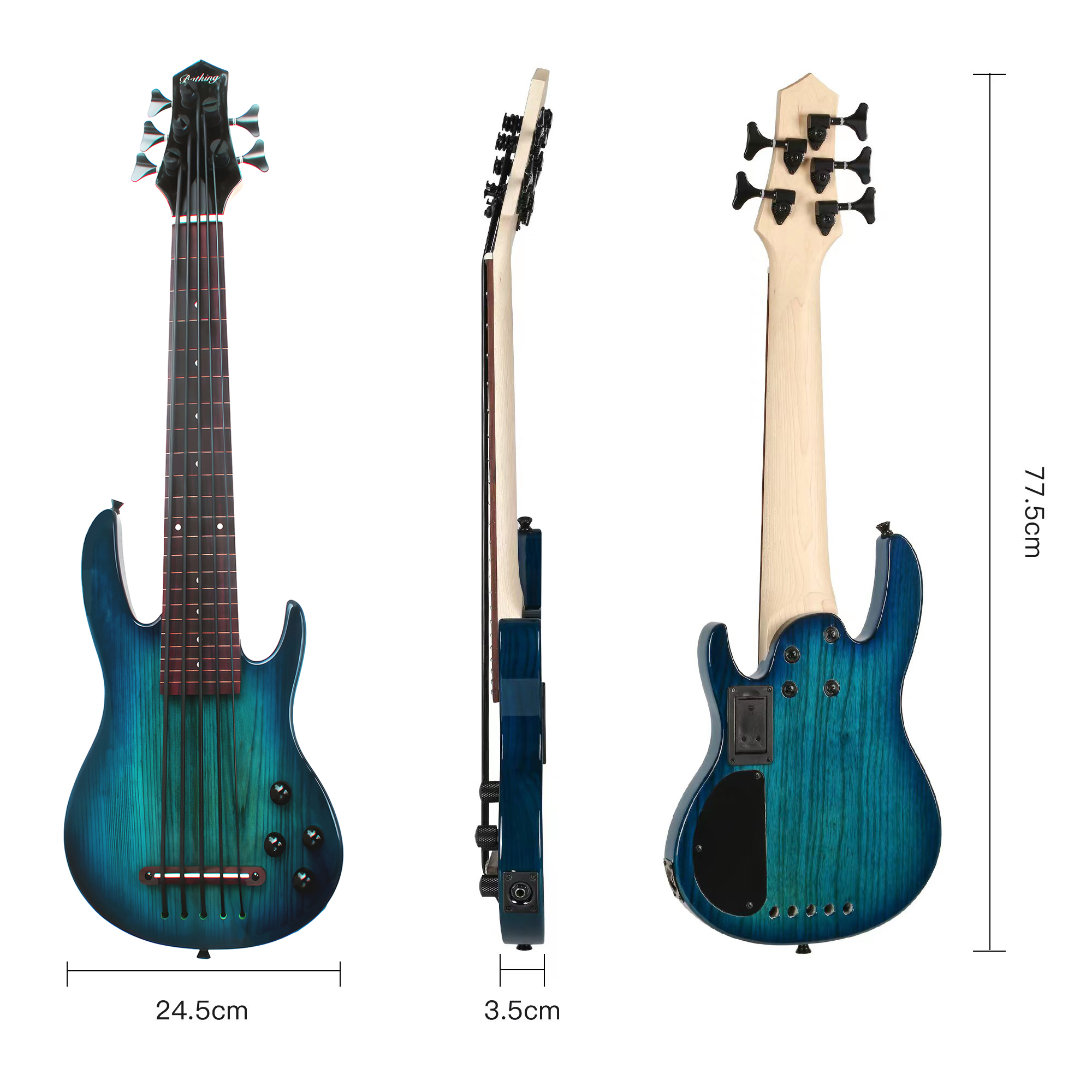 MiNi 5string fretless ukulele electric bass with gigbag(UBE 06)