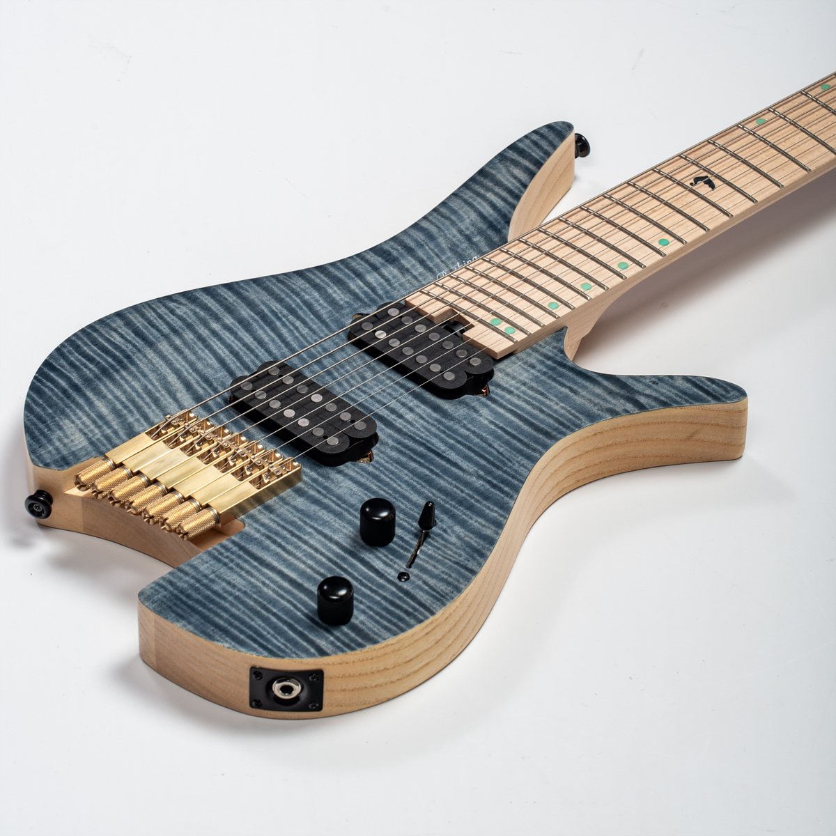 Batking 7 String Fanned Fret Headless Electric Travel Guitar with Multiscale Birdeyes Fingerboard Of Luminous Inlay