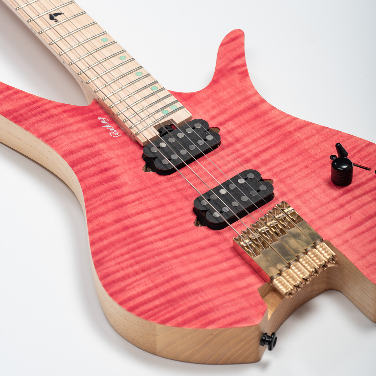 Batking 6 String Fanned Fret Headless Electric Travel Guitar with Multiscale Birdeyes Fingerboard Of Luminous Inlay