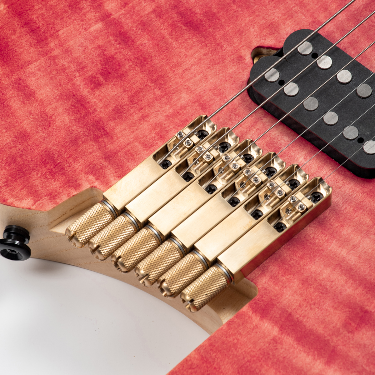 Batking 6 String Fanned Fret Headless Electric Travel Guitar with Multiscale Birdeyes Fingerboard Of Luminous Inlay