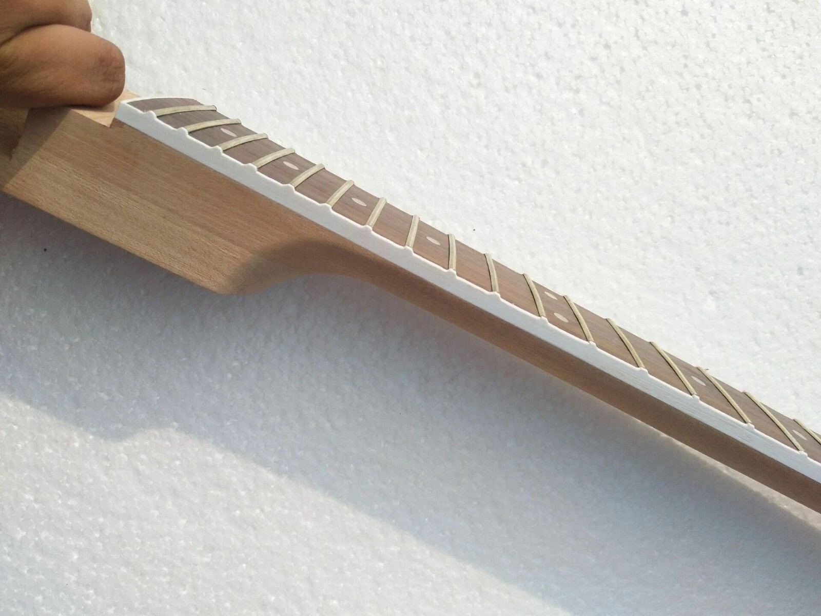 New Brand double cutaway project unfinish guitar kit with nibs on fret by CNC