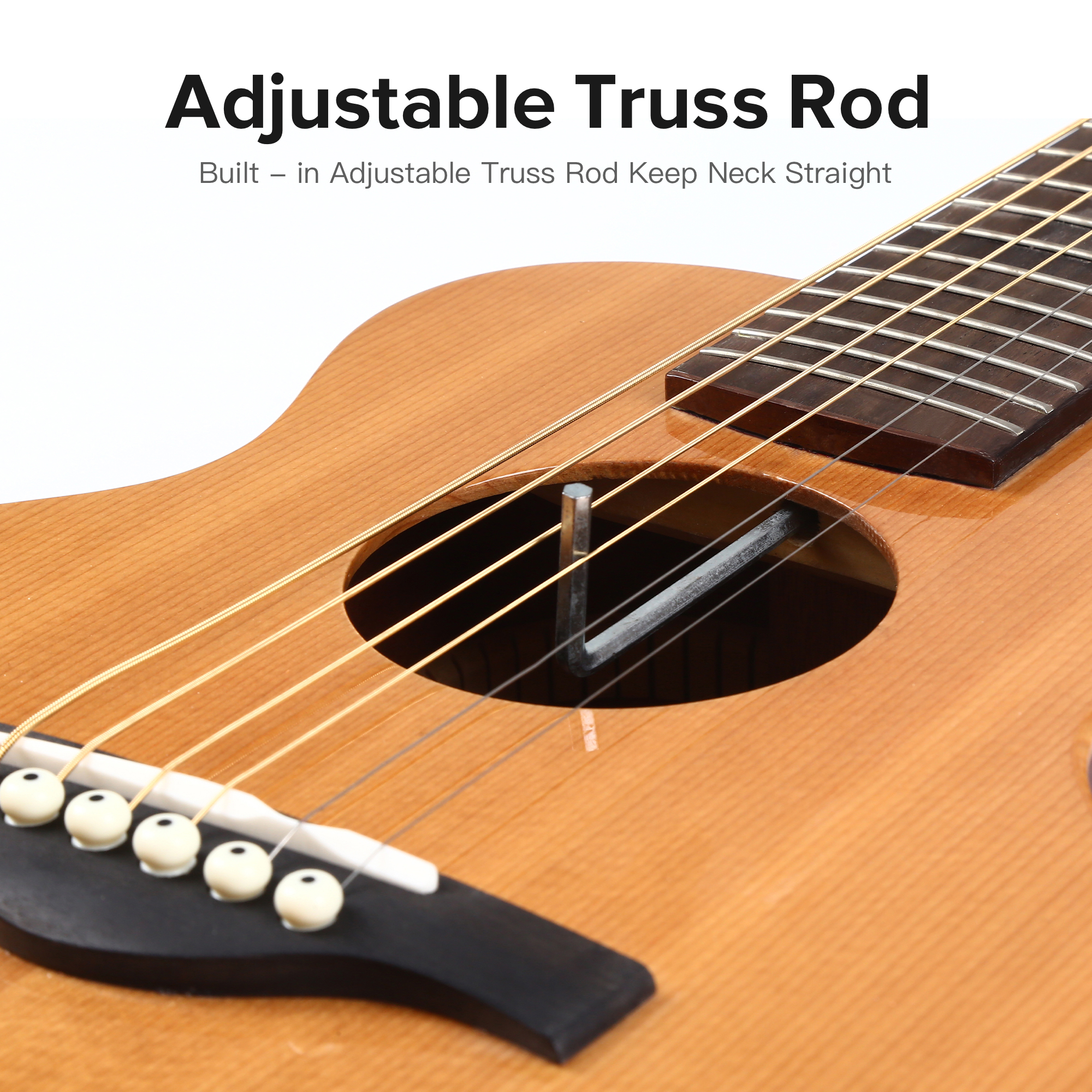 30inch Solid Mahogany Top Mini Acoustic Guitar High Tone Travel Guitar With Gigbag