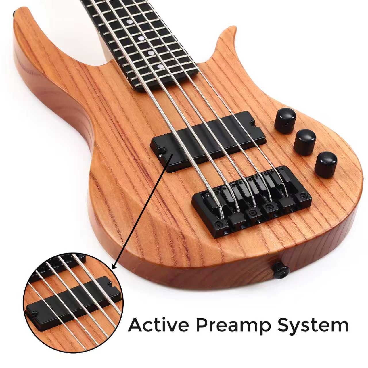 Batking Mini Ukulele Bass Electric Ubass 5 String Fretted Bass Ukelele
