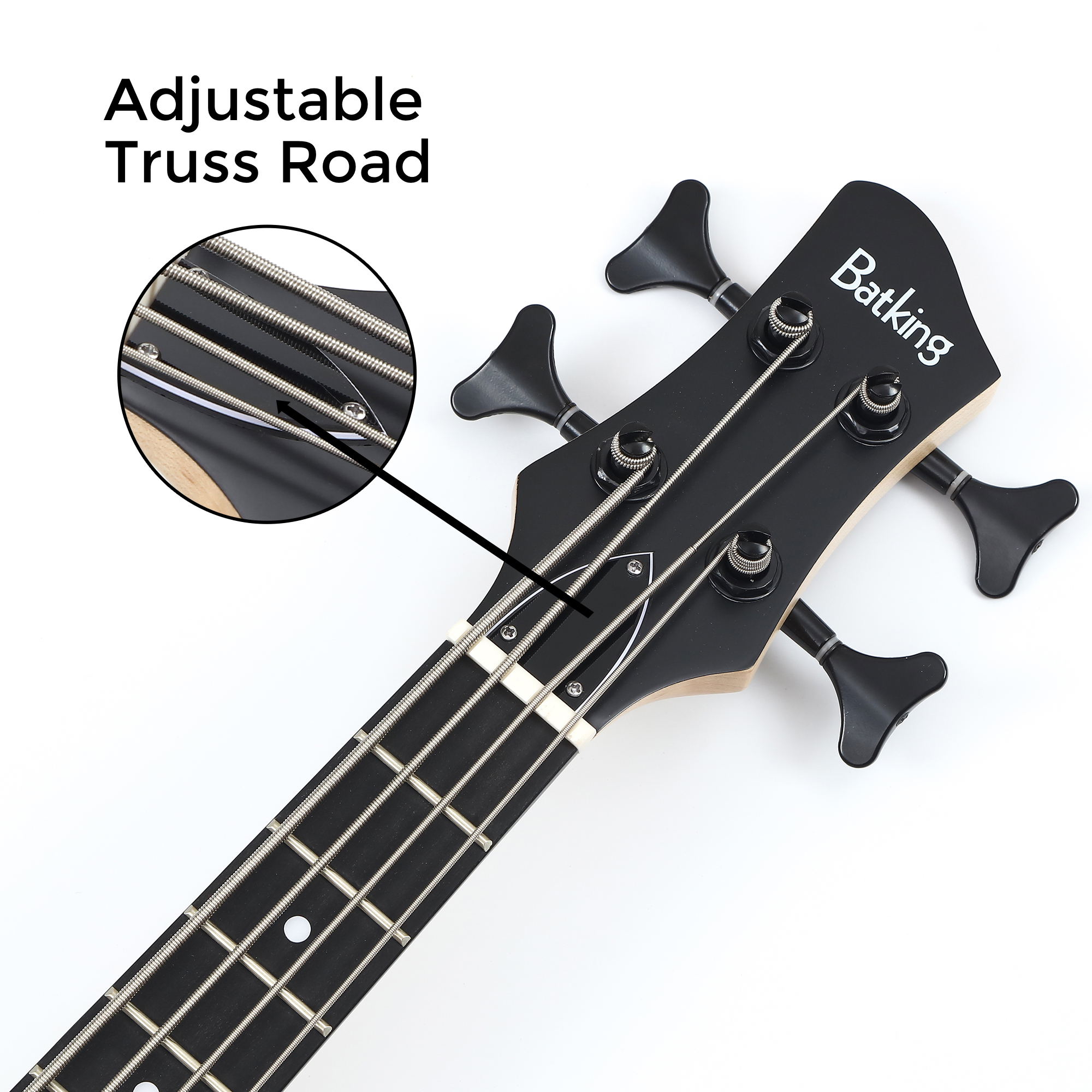 Batking Mini Ukulele Bass Electric Ubass 4 String Fretted Bass Ukelele