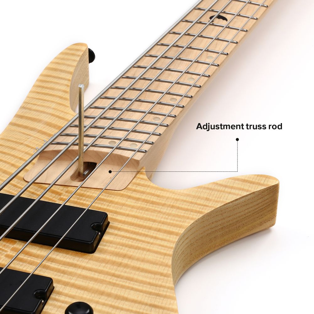 Batking Electric Bass Guitar Headless 5 String Fanned Fret Electric Bass