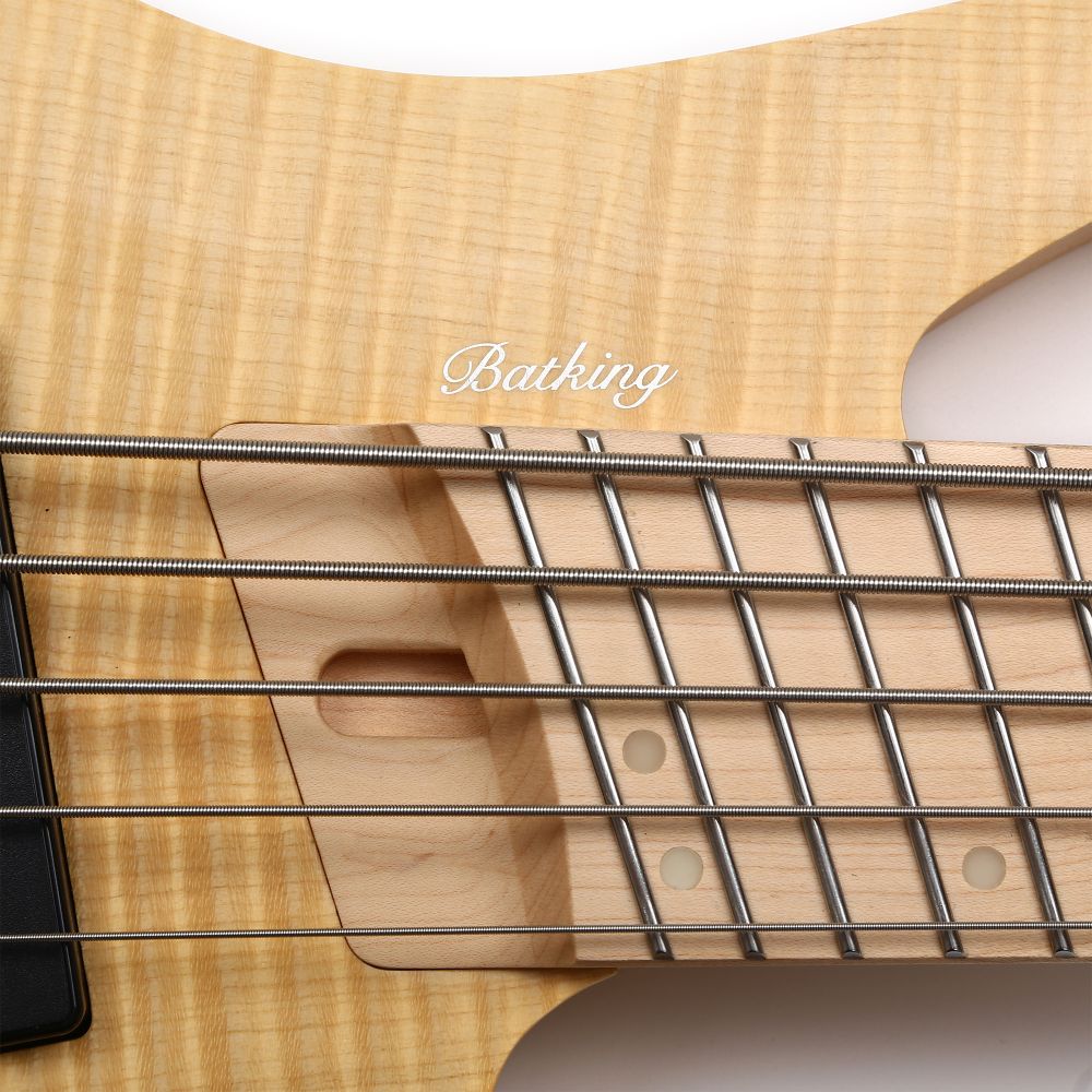 Batking Electric Bass Guitar Headless 5 String Fanned Fret Electric Bass