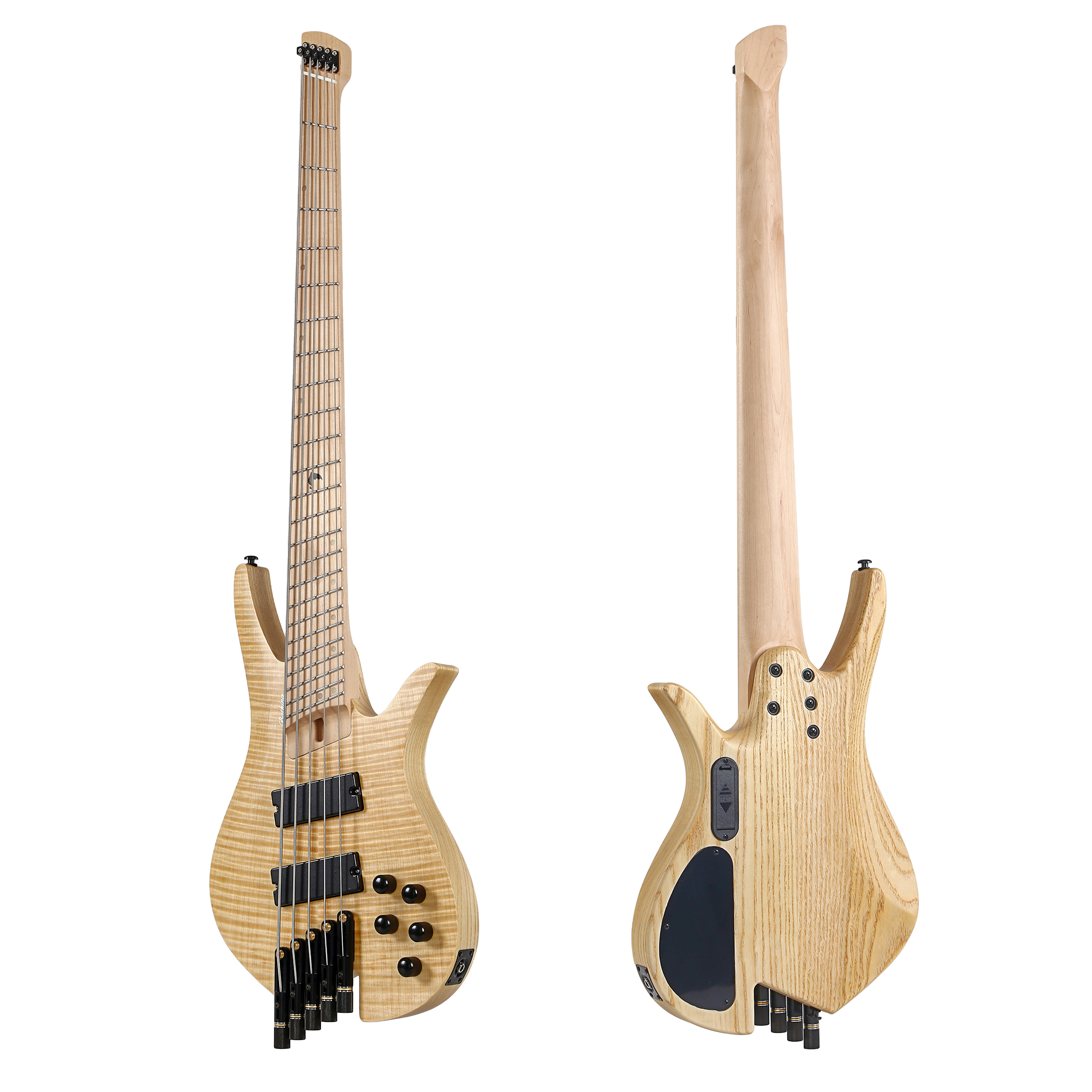 Batking Electric Bass Guitar Headless 5 String Fanned Fret Electric Bass