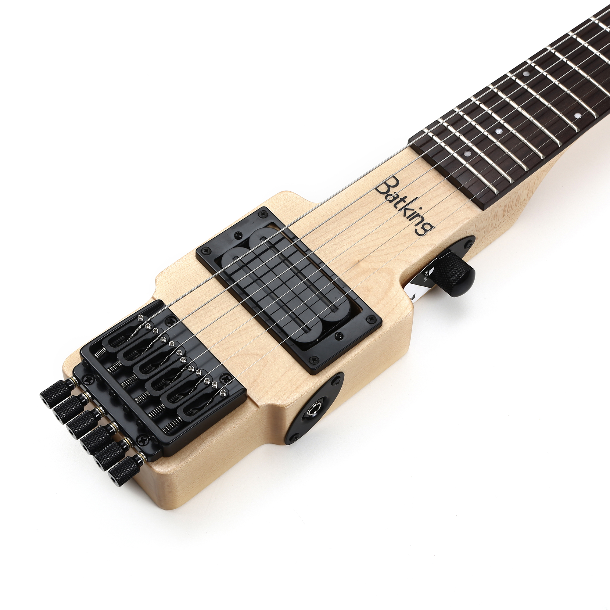 Batking Mini Travel Guitar Electric Headless Guitar Brass Fix Bridge with Gigbag(TGH 09)