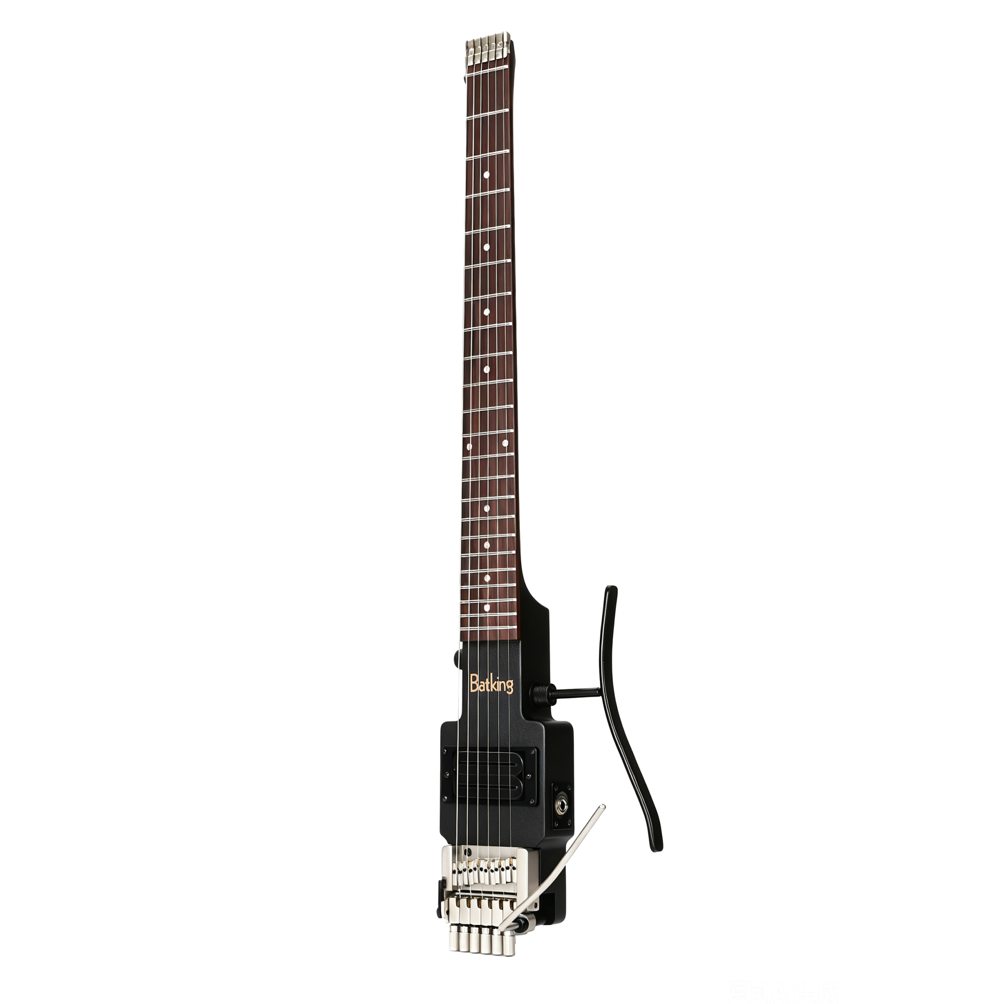 Travel Electric Guitar Headless 6 String Guitar neck through body design Double Locking Tremolo W Gig Bag Leg Support(TGH 01)